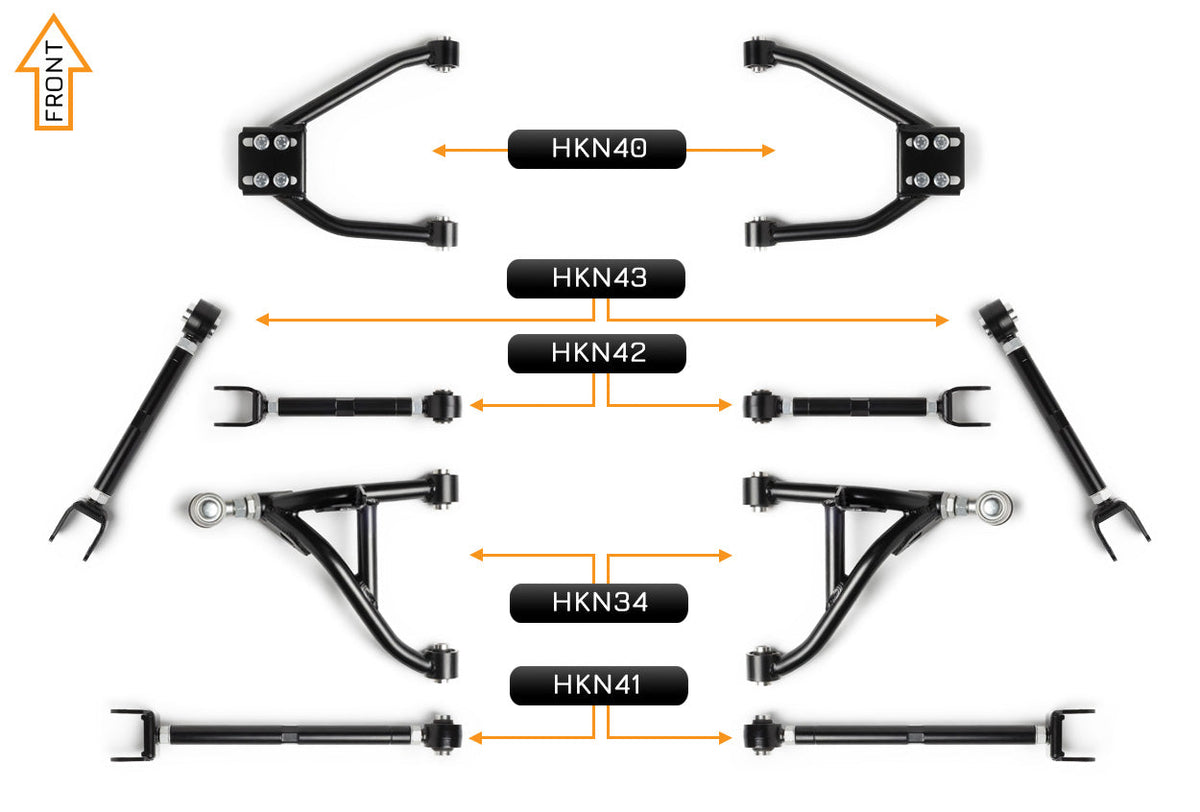 V2 PRO Arm Kit - Nissan 350Z (Front & Rear)