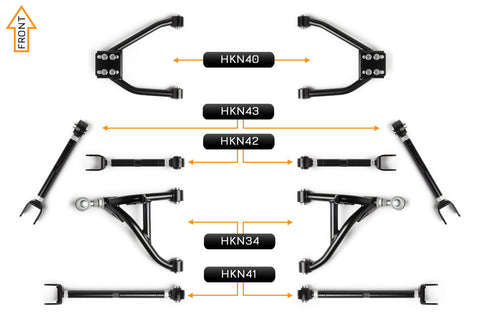 V2 PRO Arm Kit - Nissan 350Z (Front & Rear)