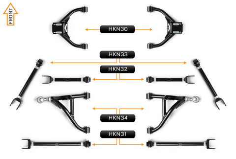 V2 PRO Arm Kit - Nissan 370Z (Front & Rear)