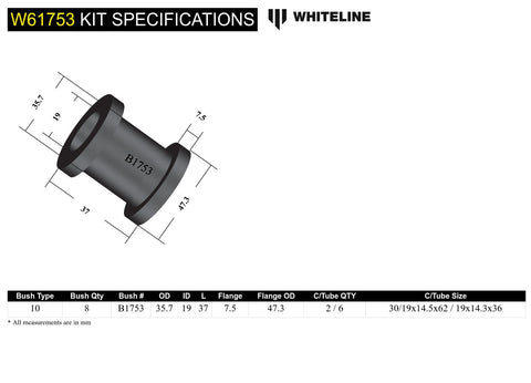Rear Lower Control Arm Bush Kit