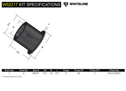 Front Lower Control Arm - Front Bush Kit (Bolt-12mm)