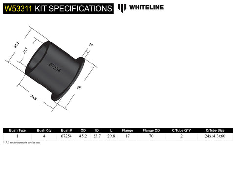 Front Lower Control Arm - Inner Bush Kit