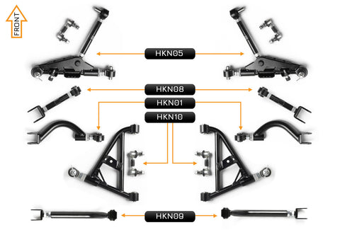 V2 PRO Adjustable Control Arm Kit - (Front & Rear)